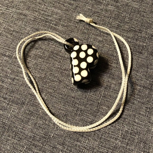 Necklace - Art glass whistle on a 23" cord. Whistle works!! - Picture 4 of 5